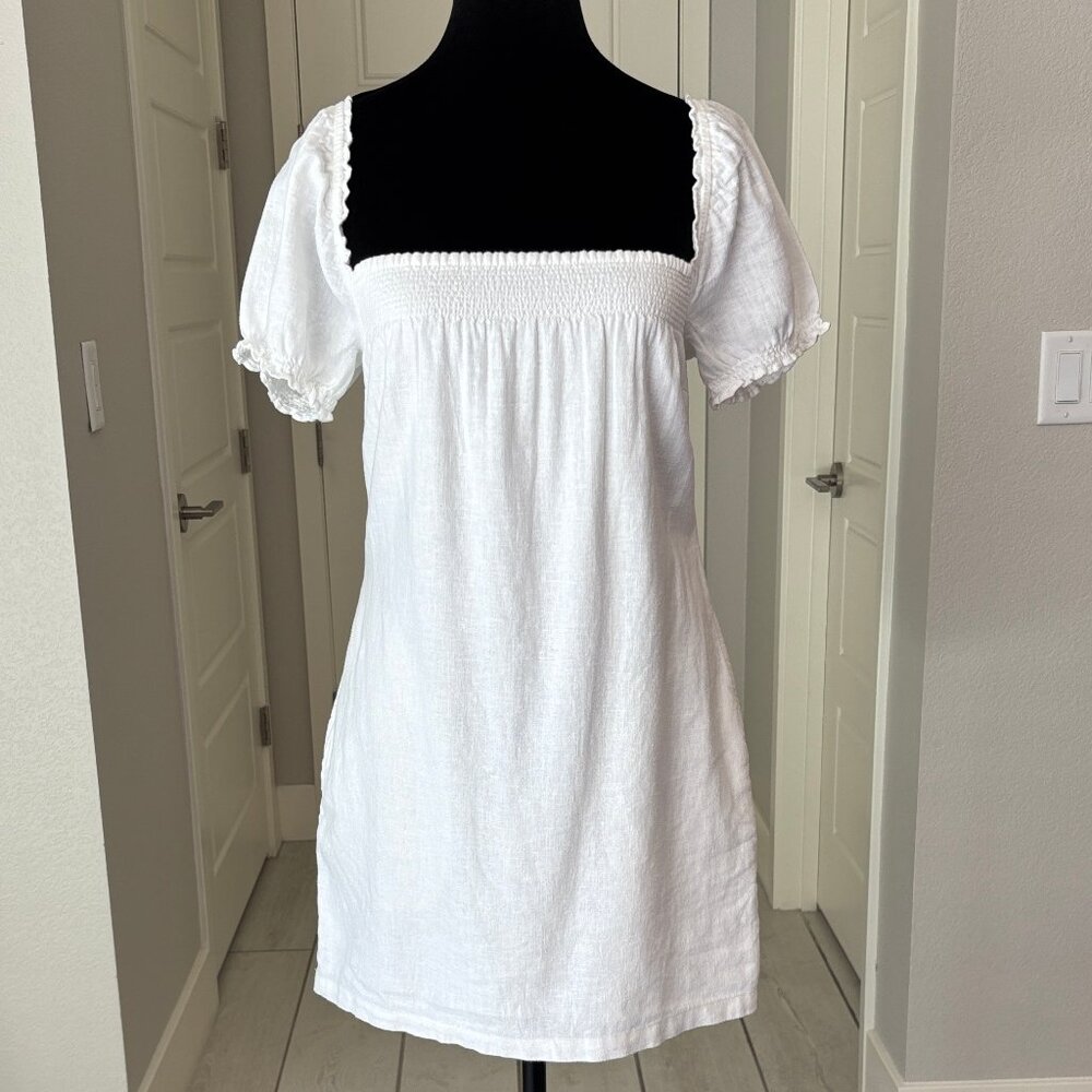 Abercrombie & Fitch White Smocked Square Neck Mini Dress NWT Size  XSP - Picture 2 of 16
